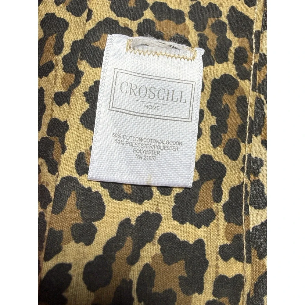 Croscill Shower Curtain Animal Print Vtg Leopard Brown Cloth Aragon Discontinued